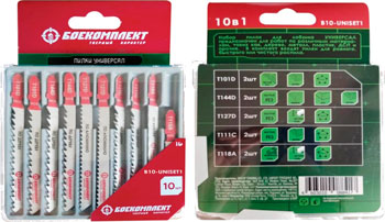 B10-UNISET1 Пилки для лобзика УНИВЕРСАЛ 10шт (T101D, T144D, T127D, T111C, T118A) БОЕКОМПЛЕКТ